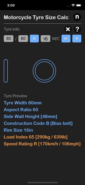 Motorcycle Tyre Size Calc(圖2)-速報App