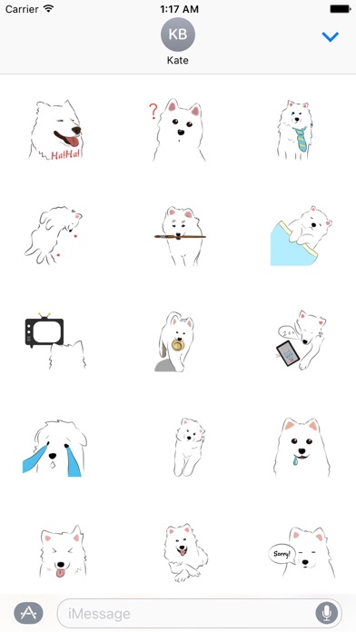 Samoyed Dog Smileymoji Sticker screenshot 2