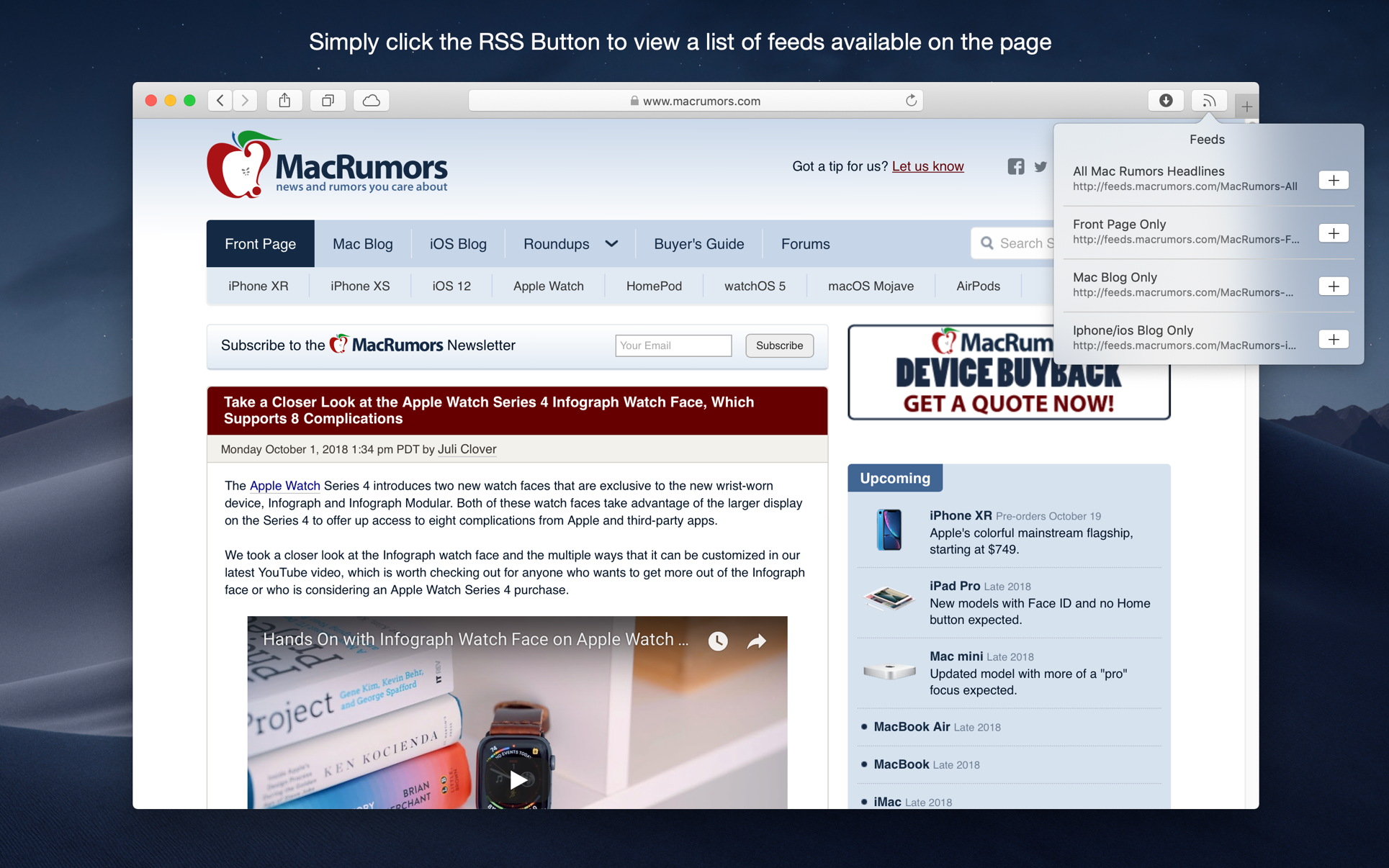 RSS Button for Safari 1.6 Mac 破解版 Safari首选项RSS插件