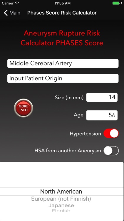 Aneurysm Rupture Risk Calculator