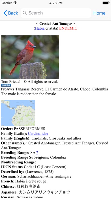 Bird Data - Colombia screenshot 3