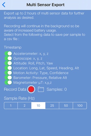 Sensor Play - Data Recorder screenshot 2