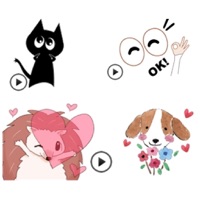 Animated Hedgehog - Black Cat and Dog Sticker pour PC