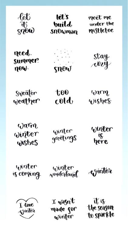 Winter Lettering