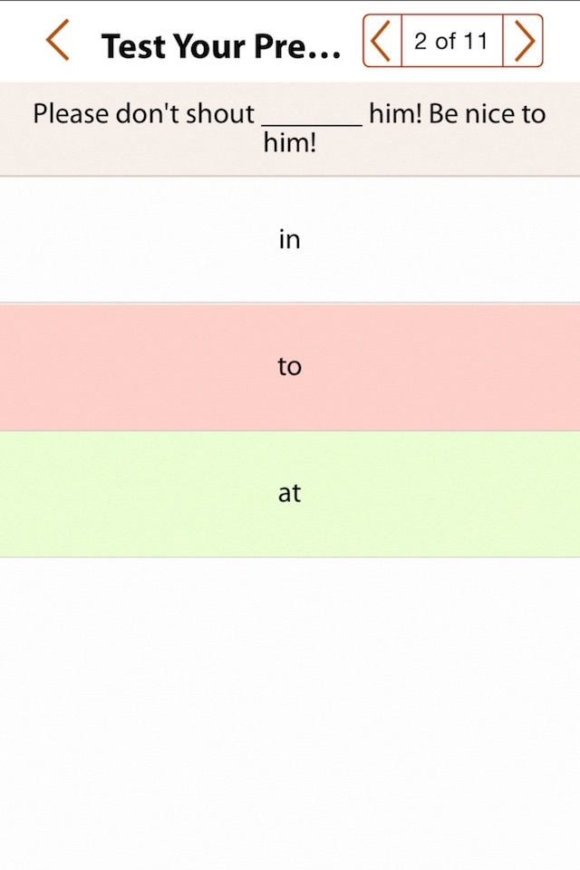 Test Your Prepositions Lite screenshot 4