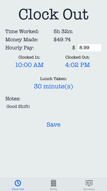 Clock In/Out for Work- Shift Tracker for your Job