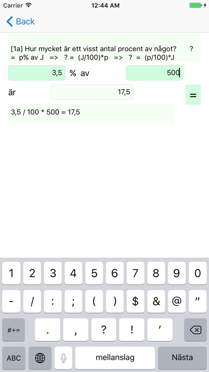 Procentmatematik - percent calculator