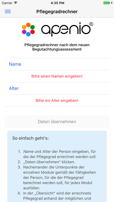 pflegegradrechner-ipad-screen-shot-0