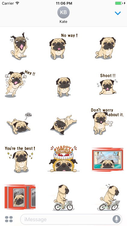 Duke The Funniest Pug English Stickers