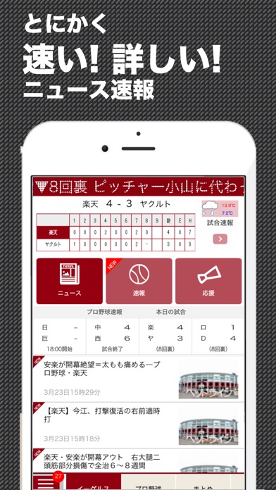 鷲スポ (プロ野球情報 for東北楽天ゴールデンイーグルス)のスクリーンショット1 鷲スポ (プロ野球情報 for東北楽天ゴールデンイーグルス)のスクリーンショット1