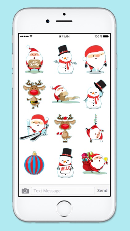 Santa Snowman Reindeer Holiday Sticker Pack