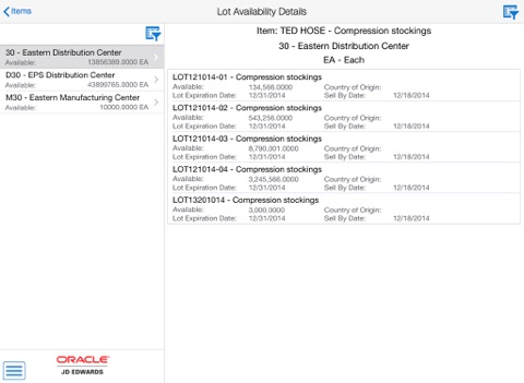 Product Price and Availability Tablet for JDE E1 screenshot 2