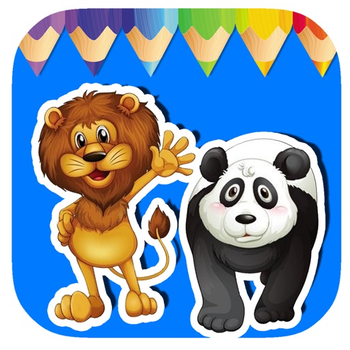 Coloring Book Game Lion And Panda Version Icon
