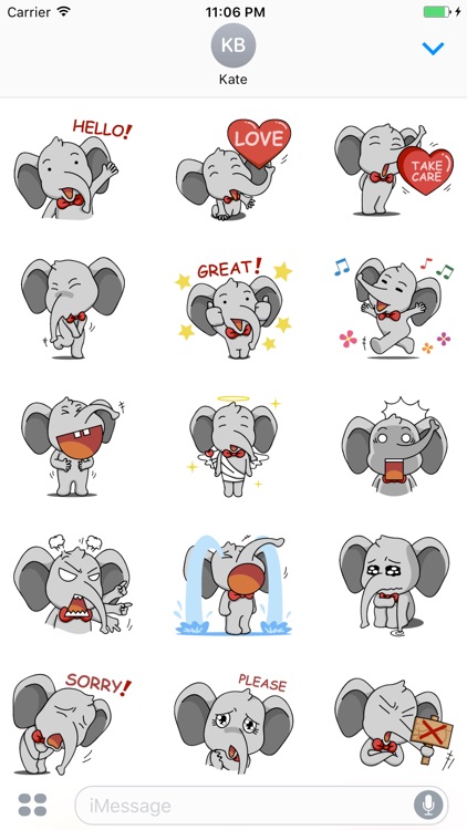 Apollo The Funny Elephant Stickers