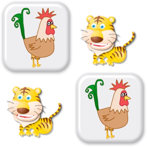 Animals matching memory game for kids