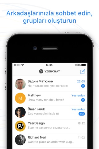 YzerChat messenger screenshot 2