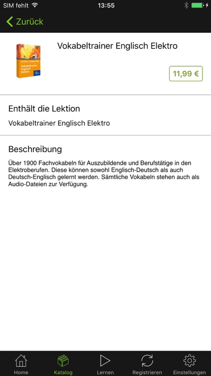 Vokabeltrainer Englisch Elektro
