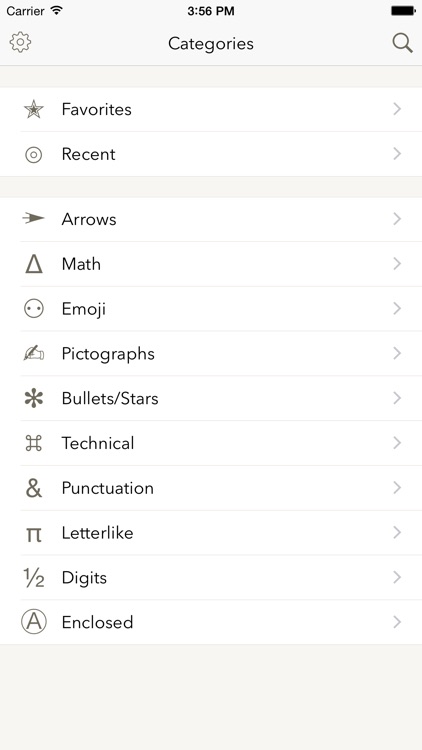 Symbols — special text characters