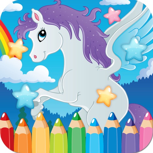 horse coloring book game for kids 2 to 7 years old iOS App