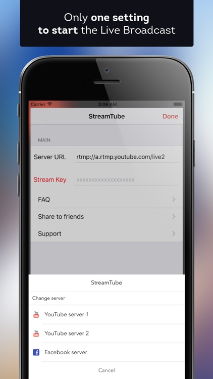 StreamTube Lite - Live Broadcast for YouTube & FB