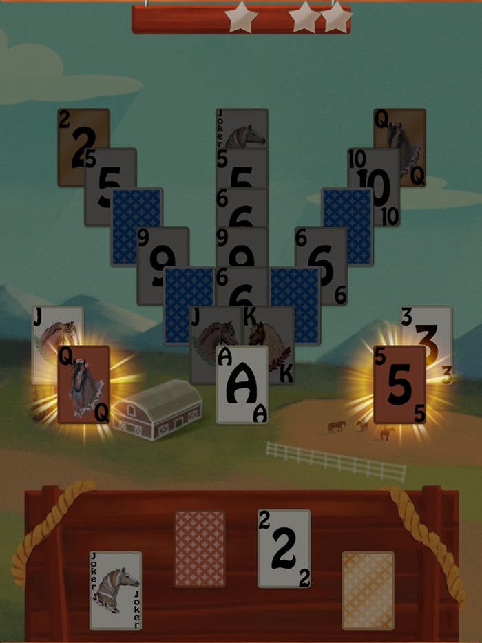 Solitaire Horse Game Cards  Tri Peaks