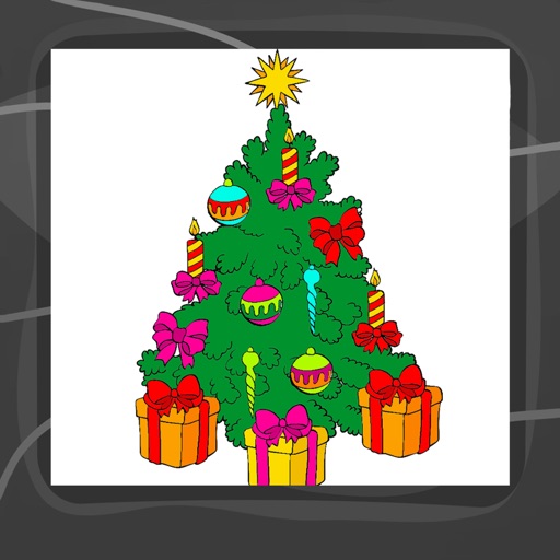 Xmas Tree Coloring Book Icon