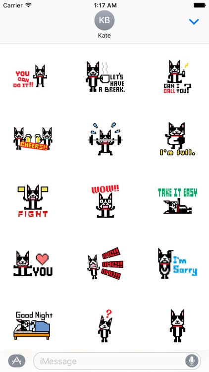Cute Pixel Boston Terrier Dog Stickers