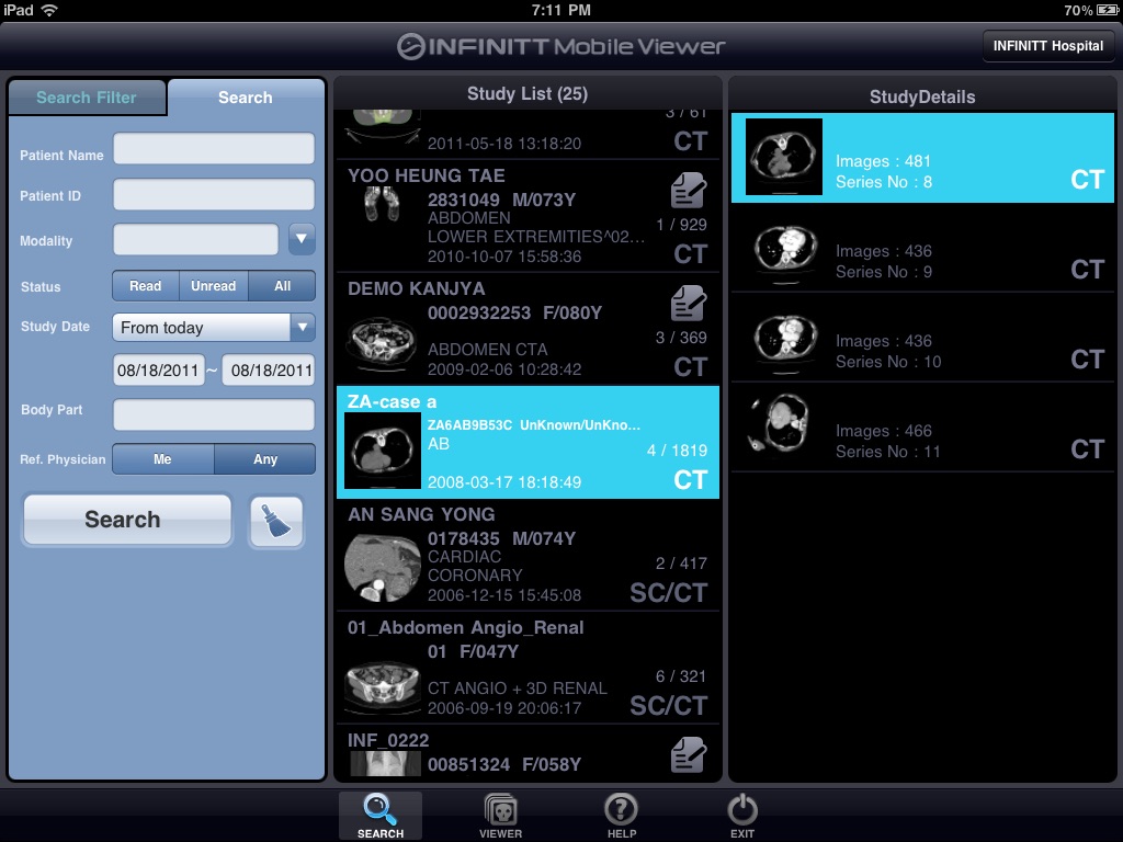 INFINITT Mobile Viewer HD screenshot 2