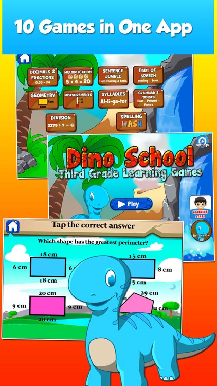 Dino Third Grade School Games screenshot-0