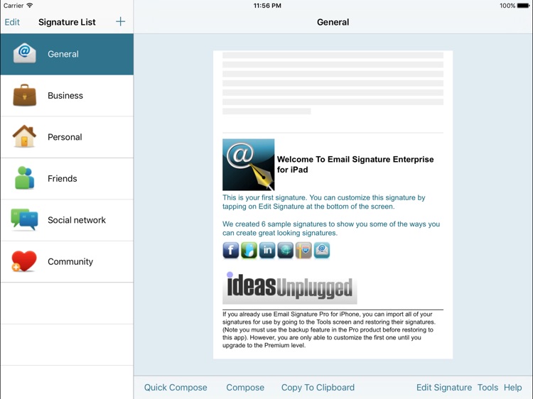 Email Signature EnterpriseiPad