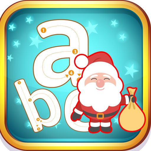 Santa Claus abc Small Alphabets Tracing Learning iOS App