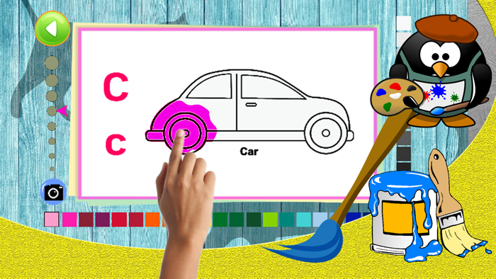 ABC Coloring pages to learn english vocabulary