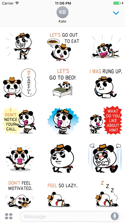 Simba the cowboy panda stickers 3