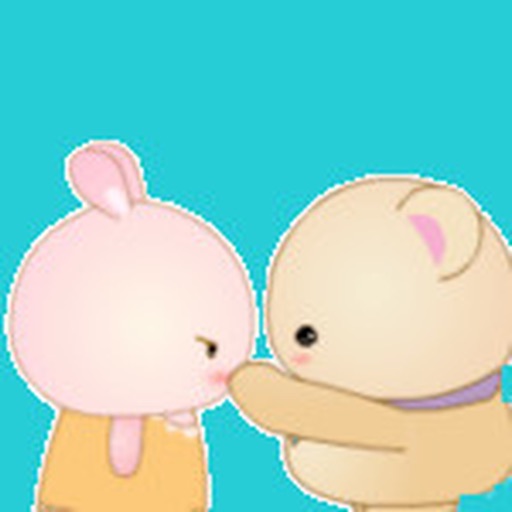 Animated Rabbit and Bear Stickers For iMessage Icon