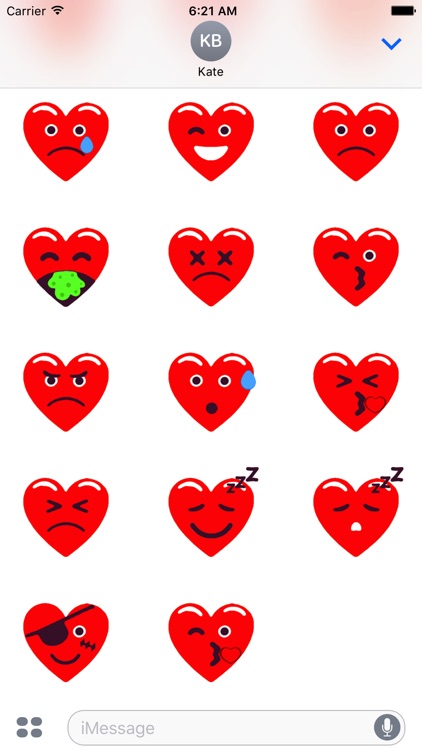 Heart Red Love Emojis Stickers for iMessage screenshot-4