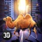 Become a camel - fantastic African animal escaped from the zoo and roaming about the large modern city