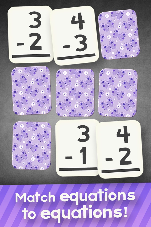 Subtraction Flash Cards Match Math Games for Kids screenshot 4