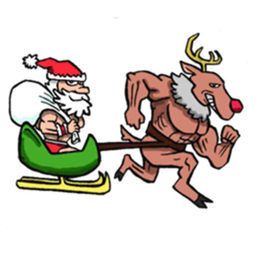 Merry Christmas Wiht Gymnast Santa Claus Stickers icon