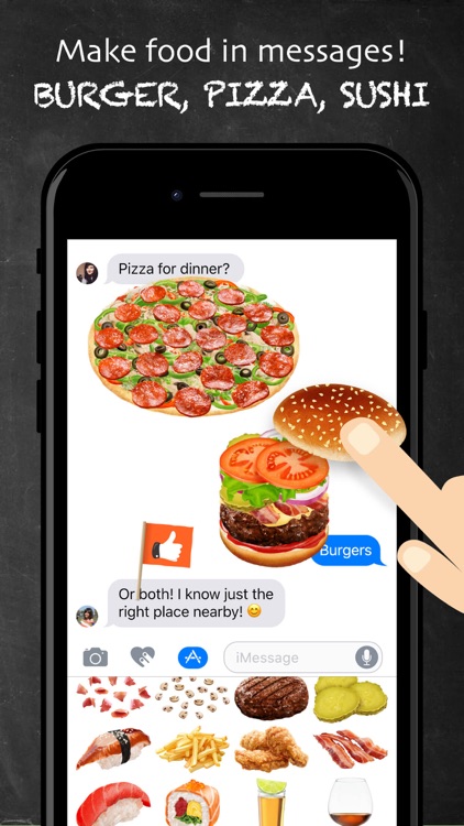 FOODNADO: Fun texting - Burger Pizza Sushi Drinks