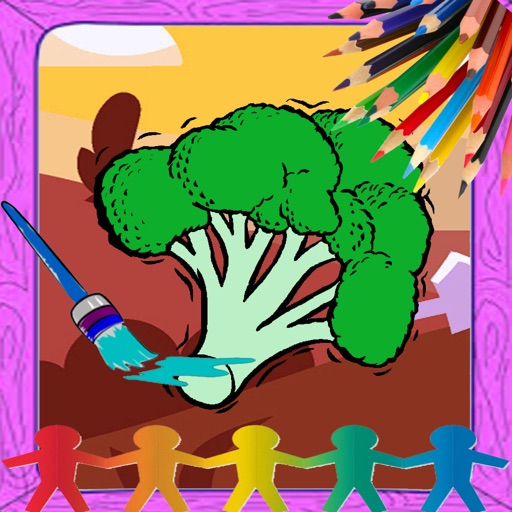Coloring Page for Kids Vegetable Icon
