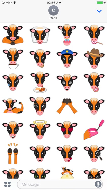 Black Orange Cow Mascot Stickers