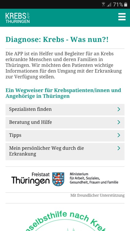 KrebsApp Thüringen