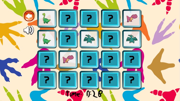 Dinosaur pairing game : matching brain trainer