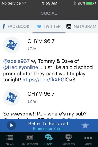 96.7 CHYM Kitchener screenshot 3