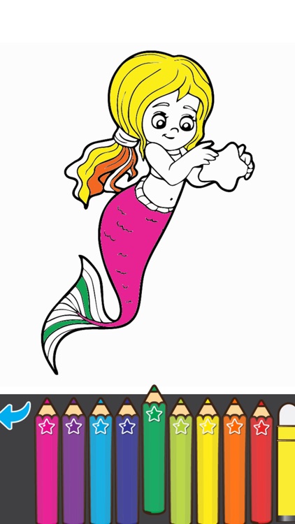 Coloring Cute little princess mermaid screenshot-4