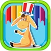 Cartoon Coloring Book For Kids Games Little Donkey
