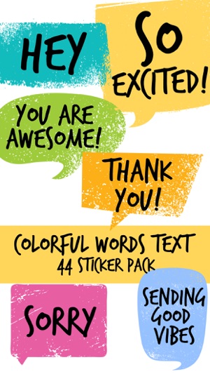 Colorful Words Text Sticker Pack