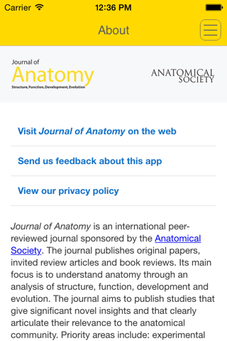 Journal of Anatomy screenshot 2