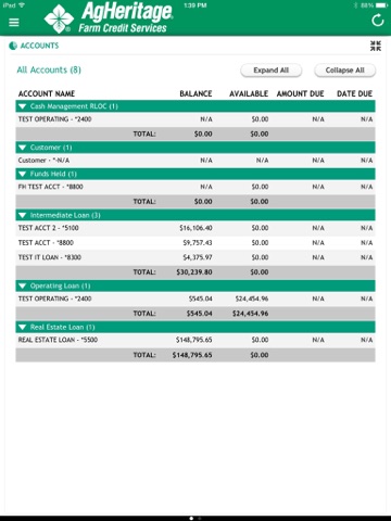 AgHeritage FCS Mobile Banking for iPad screenshot 3