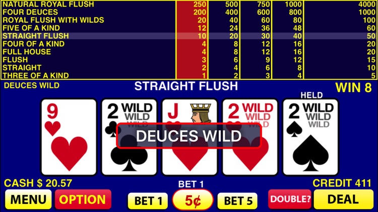 Deuces Wild Video Poker